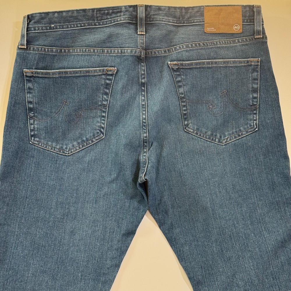 AG Adriano Goldschmied Dylan Slim Skinny Blue Japanese Denim Jeans 38x34 - Picture 10 of 10